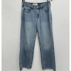 Hollister Women's Low-Rise Baggy Jeans Sz 27 R Blue Light Wash Grunge Y2K